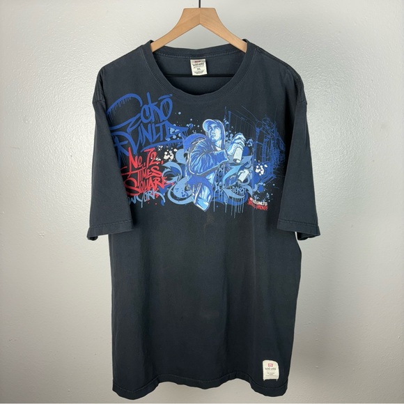 Vintage Ecko Unlimited Unltd Graffiti Y2K New York Times Square T Shirt Size 3XL - Picture 1 of 8